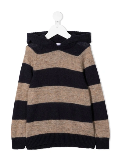 Shop Brunello Cucinelli Wide Stripes Knitted Jumper In Blue