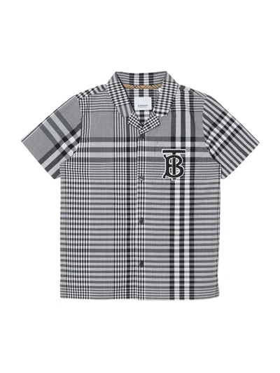 Shop Burberry Monogram Check Shirt In Black