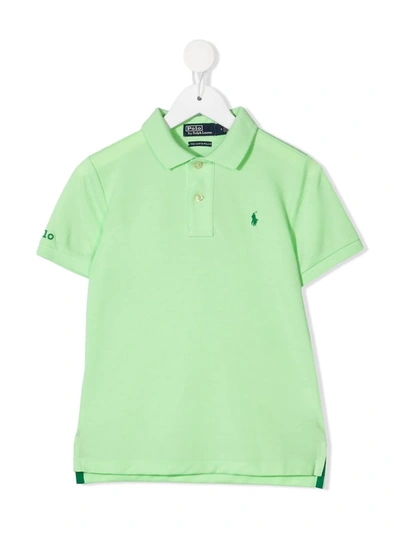 Shop Ralph Lauren Logo Embroidered Polo Shirt In Green