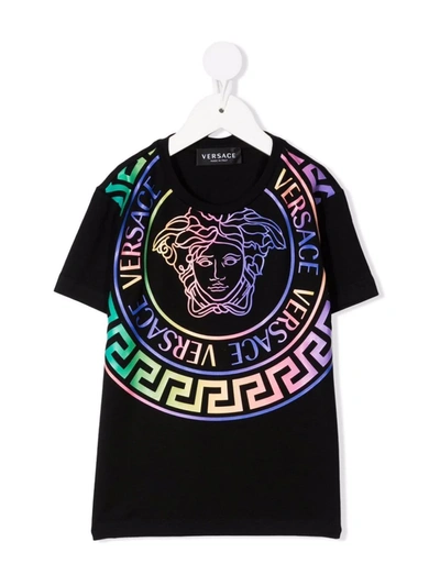 Shop Versace Medusa-print Short-sleeved T-shirt In Black