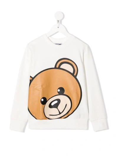 Shop Moschino Toy Bear Print Sweatshirt In White