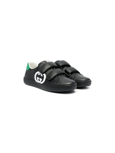 Shop Gucci Ace Low-top Leather Sneakers In Black