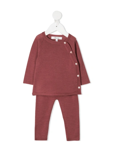 Shop Bonpoint Off-center Button Tracksuit Set In Pink
