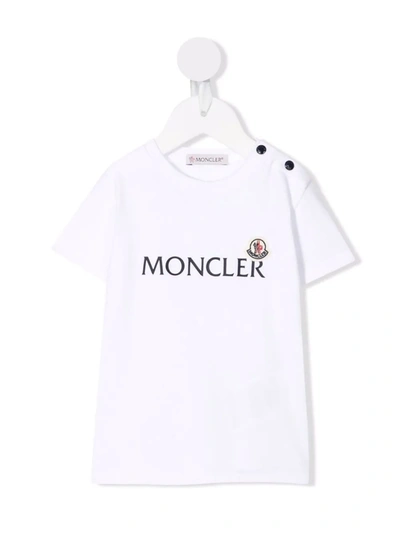 Shop Moncler Logo-print Cotton T-shirt In White