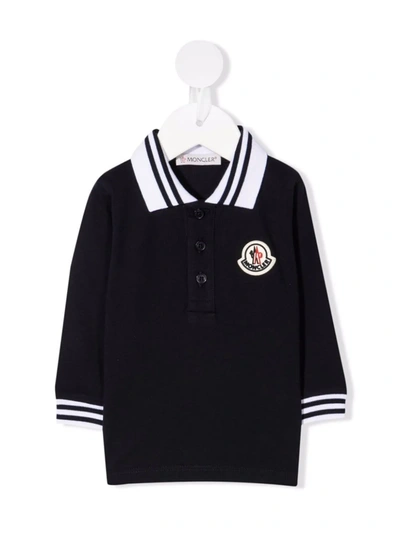 Shop Moncler Logo-patch Polo Shirt In Blue