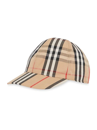 Shop Burberry Vintage Check And Icon Stripe Baseball Cap In Neutrals