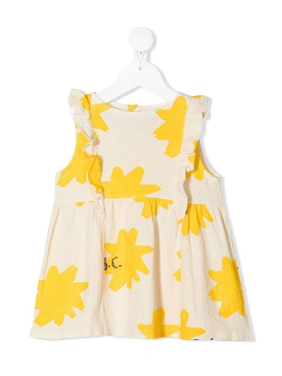 Shop Bobo Choses Floral Print Flared Dress In Neutrals