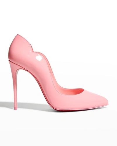 Shop Christian Louboutin Hot Chick 100mm Patent Red Sole High-heel Pumps In Splash Lin Splash