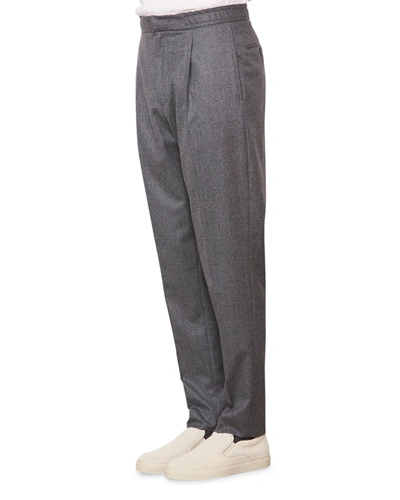 Shop Officine Generale Men's Drew Wool Pants In Mid Grey