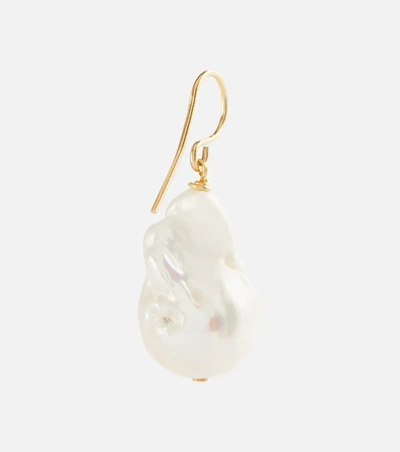 Shop Jil Sander Freshwater Pearl Earrings In 白色