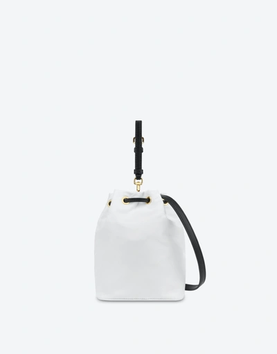 Shop Moschino Cow Bucket Bag In White