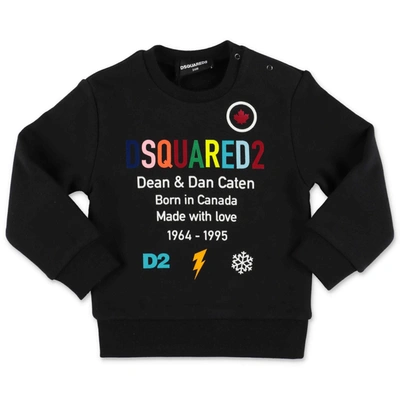 Shop Dsquared2 Kids Logo Text Printed Sweatshirt In Black