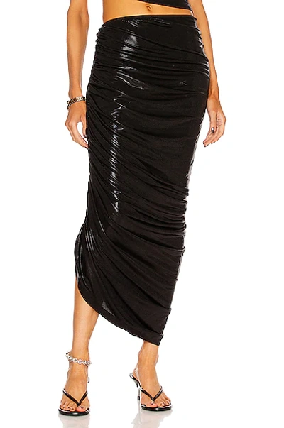 Shop Norma Kamali Diana Long Skirt In Black