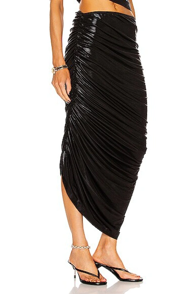 Shop Norma Kamali Diana Long Skirt In Black