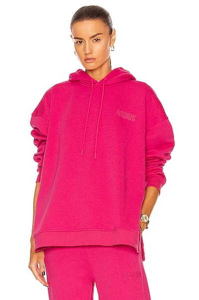 Shop Ganni Software Isoli Sweatshirt In Shocking Pink