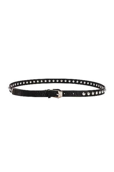 Shop Alessandra Rich Leather Single Spike Belt In Black