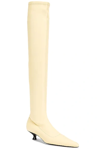 Shop Khaite Volos Over The Knee Boots In Cream