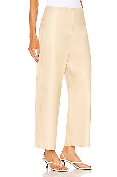 Shop Totême Wide Leather Trouser In Cava