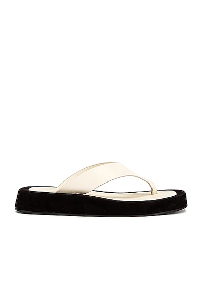 Shop The Row Ginza Thong Sandals In Natural & Black