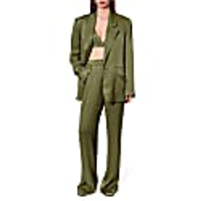 Shop Aggi Bellamy Satin Olive Branch Blazer