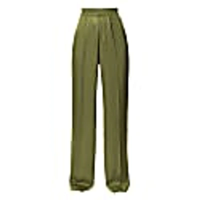 Aggi By Halewski Jessie Satin Olive Brach Trousers In Brach