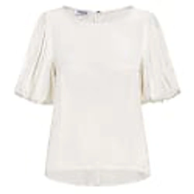 Femponiq Women's Puff Sleeve Cupro Blouse - White In Blouse