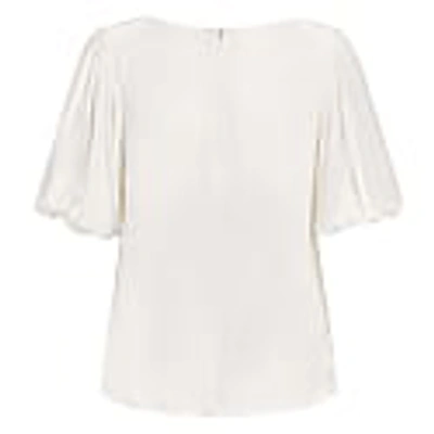Femponiq Women's Puff Sleeve Cupro Blouse - White In Blouse