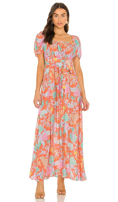 Diane Von Furstenberg Dhalia Printed Woven Maxi Dress In Peach | ModeSens