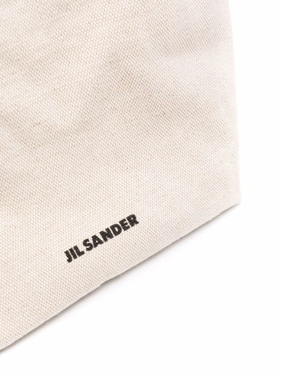 Shop Jil Sander Drawstring Bag In Canvas In White