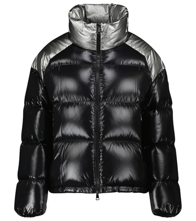 Shop Moncler Cuscute High-neck Down Jacket In Black