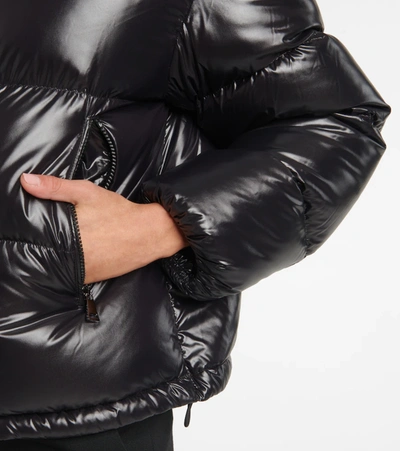 Moncler Cuscute Metallic Collar Down Puffer Jacket In Black