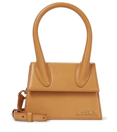 Shop Jacquemus Le Chiquito Moyen Leather Tote In Beige
