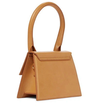 Shop Jacquemus Le Chiquito Moyen Leather Tote In Beige