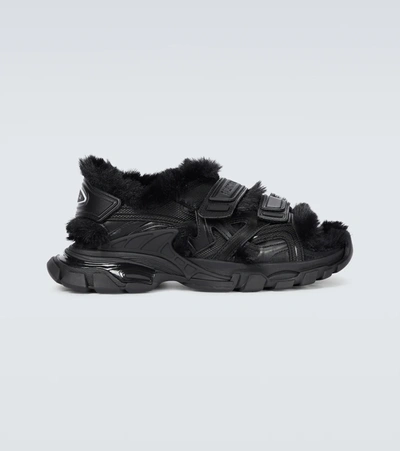 Shop Balenciaga Track Strapped Sandals In Black