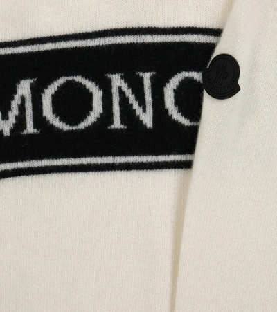 Shop Moncler Logo Intarsia Wool Knit Sweater In Black