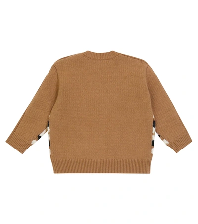 Shop Burberry Baby Wool-blend Sweater In Beige