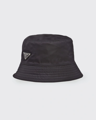 Shop Prada Men's Nylon Bucket Hat In F0010 Giallo