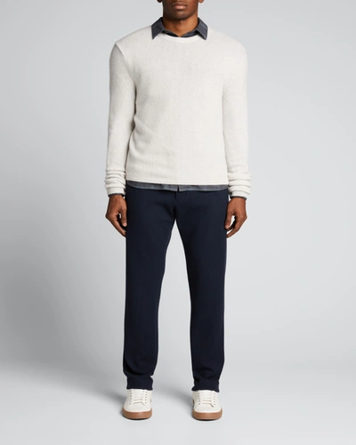 Shop Vince Men's Cashmere Crewneck Sweater In H White