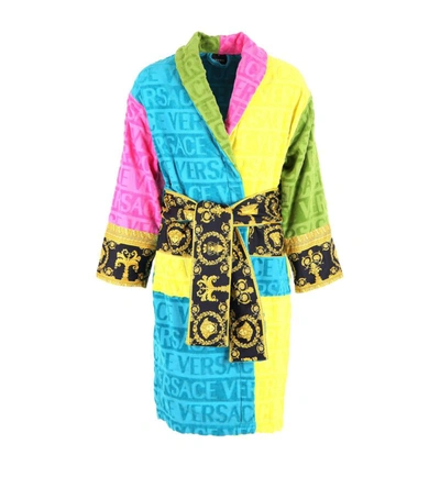 Shop Versace Baroque Multicoloured Robe (medium)
