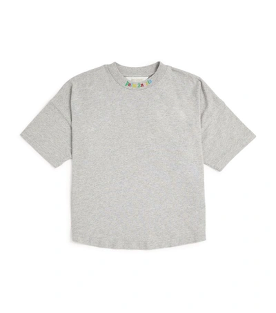 Shop Palm Angels Cotton Logo T-shirt (4-10 Years) In Grey