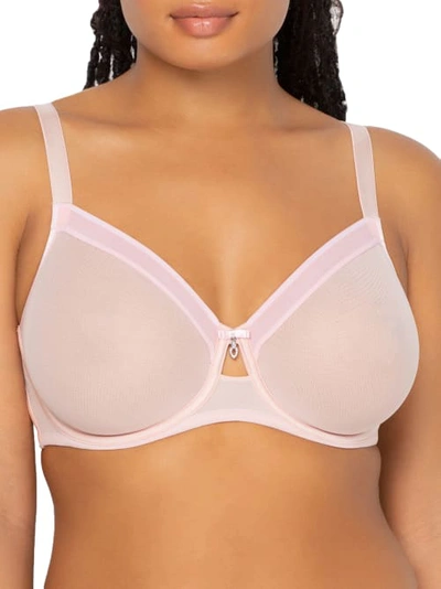 Shop Curvy Couture All You Mesh Bra In Blushing Pink