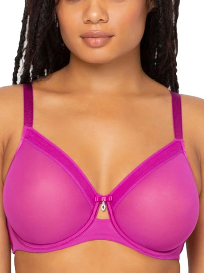 Shop Curvy Couture All You Mesh Bra In Cosmo Pink