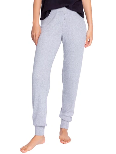 Shop Pj Salvage Textured Essentials Ribbed Knit Joggers In Heather Grey