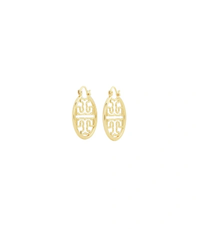 Shop Tory Burch Miller Wire Small Hoop Earring In Tory Gold