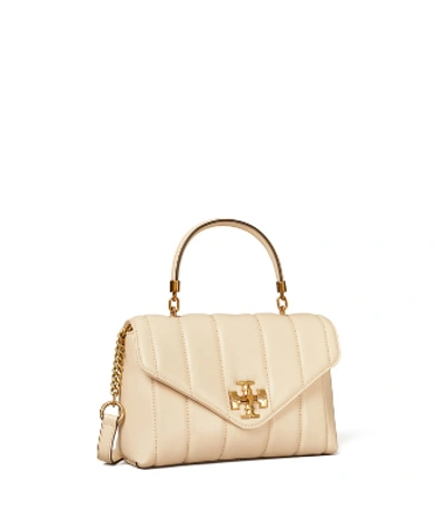 Shop Tory Burch Small Kira Quilted Satchel In Brie