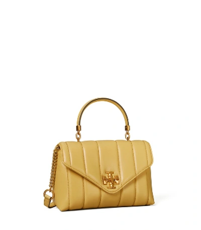 Shop Tory Burch Kira Quilted Small Satchel In Beeswax