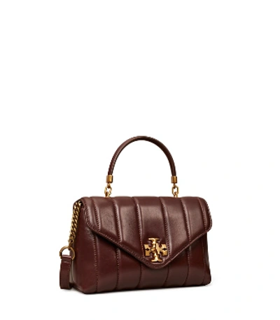 Shop Tory Burch Small Kira Quilted Satchel In Tempranillo