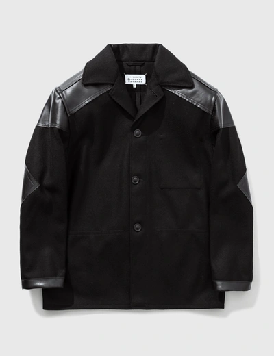 Shop Maison Margiela Contrast Patchwork Sports Jacket In Black