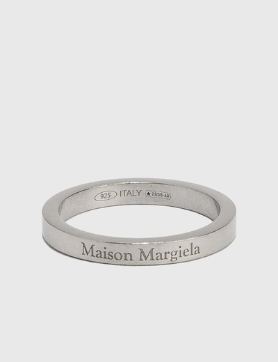 Shop Maison Margiela Palladio Semi Polished Ring In Silver