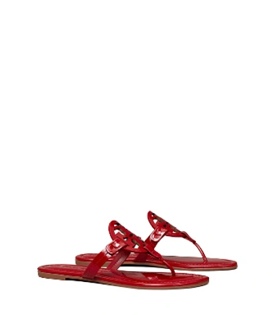 Shop Tory Burch Miller Sandal, Patent Leather In Berry